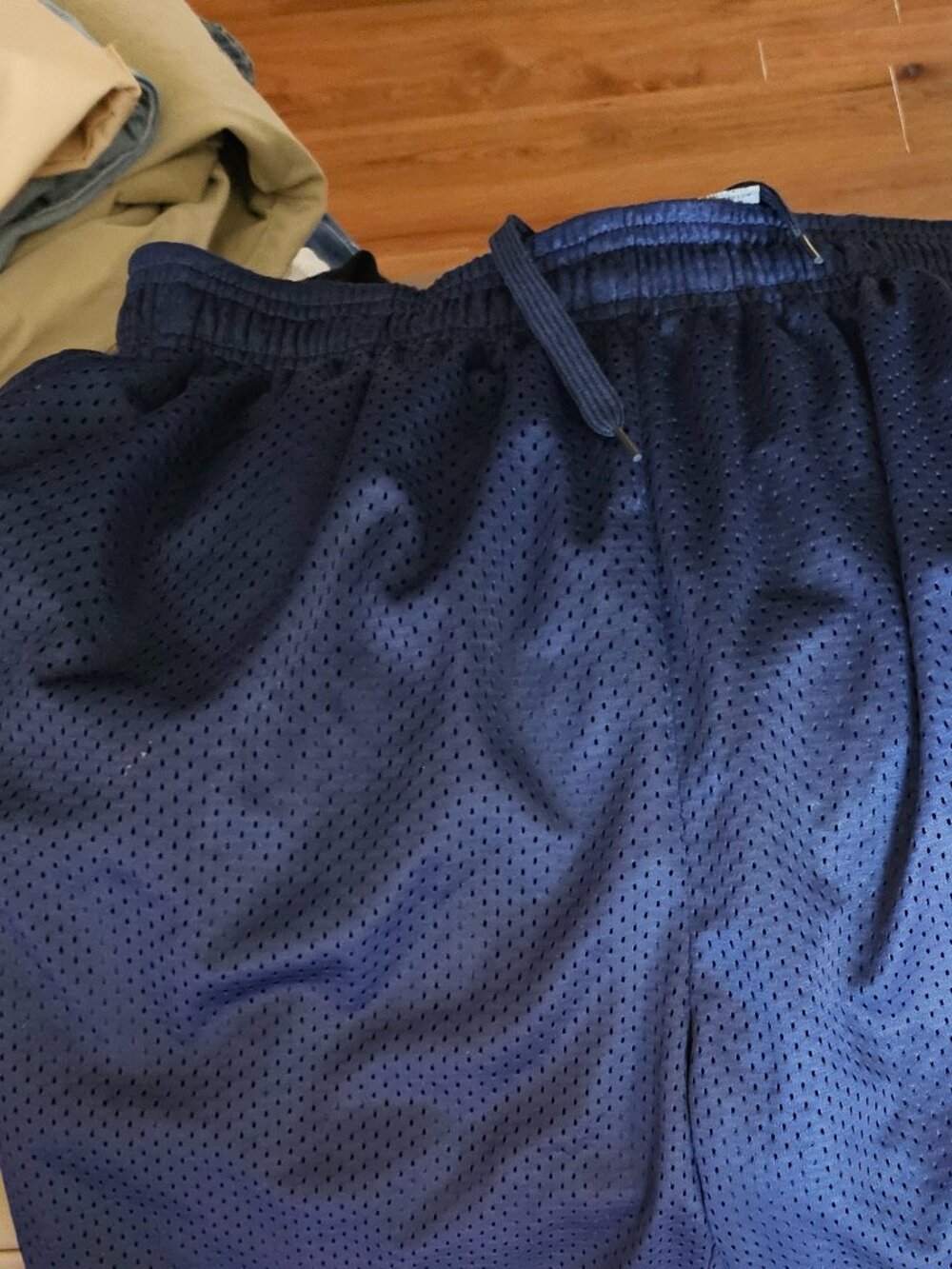 Mens Hill Lg Mesh Navy Blue Athletic Shorts